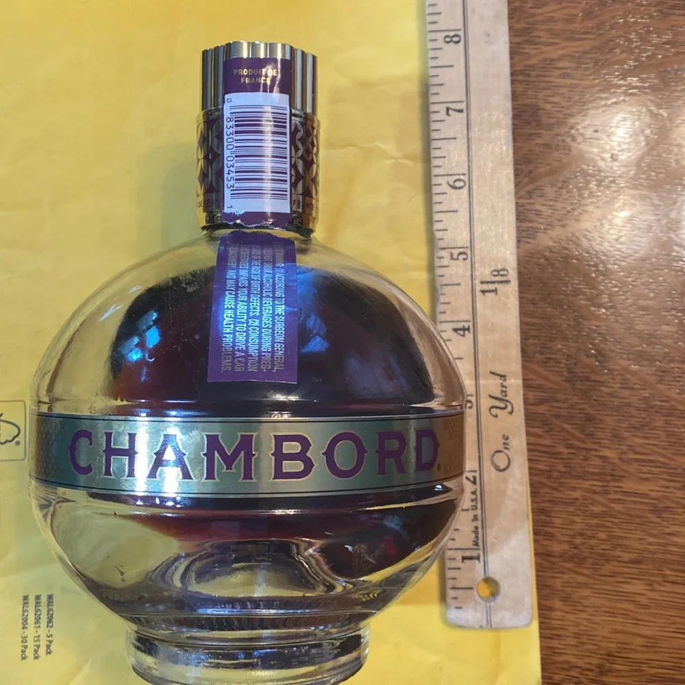 750ml size Bar Decor Crafting Blingy Glass Globe Chambord Bottle Purple Bedazzle - Picture 4 of 10